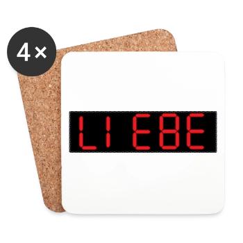 Love 38317 Calculatrice Nombres Police Numérique - Dessous de verre (lot de 4) - blanc - Devant