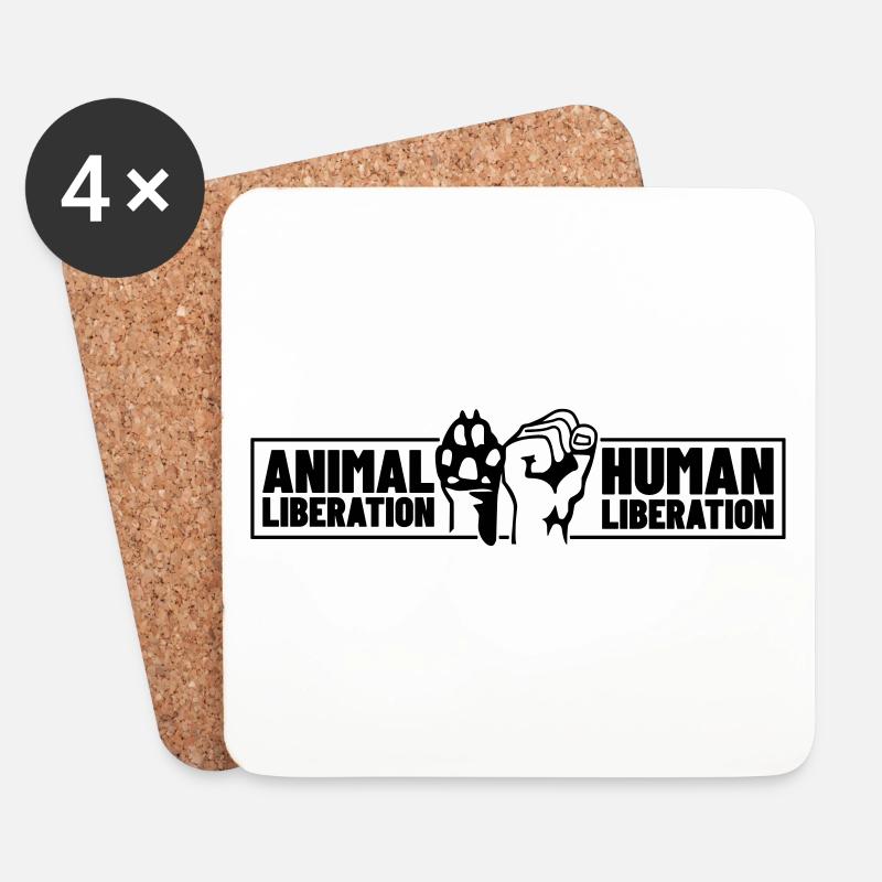 Animal Liberation Human Liberation - Untersetzer (4er-Set) - Weiß