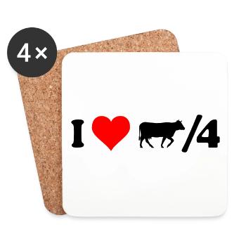 I love Kuhviertel - Untersetzer (4er-Set) - Weiß - Vorne