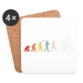 Evolution des Radsports - Untersetzer (4er-Set) - Weiß - Vorne