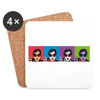 Glamour-Rebel - Untersetzer (4er-Set) - Weiß - Vorne