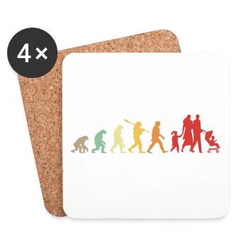 Family Evolution - Family Birthday Gift - Coasters (set of 4) - white - Front