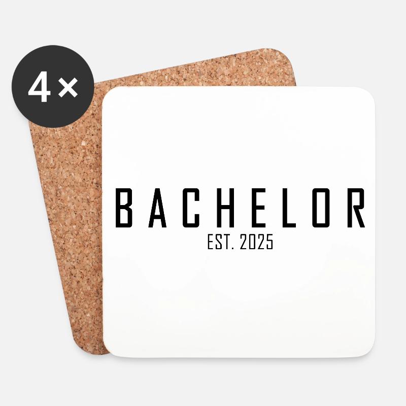 Bachelor est. 2025 - Untersetzer (4er-Set) - Weiß