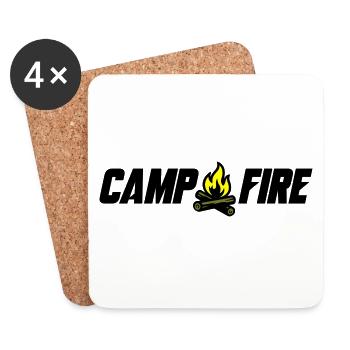 Feu de camp - Dessous de verre (lot de 4) - blanc - Devant