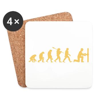 Evolution plombier - Dessous de verre (lot de 4) - blanc - Devant