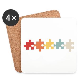 König des Puzzles - Untersetzer (4er-Set) - Weiß - Vorne