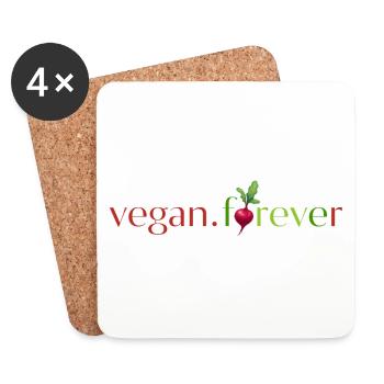 Veganer Rettich für immer - Untersetzer (4er-Set) - Weiß - Vorne