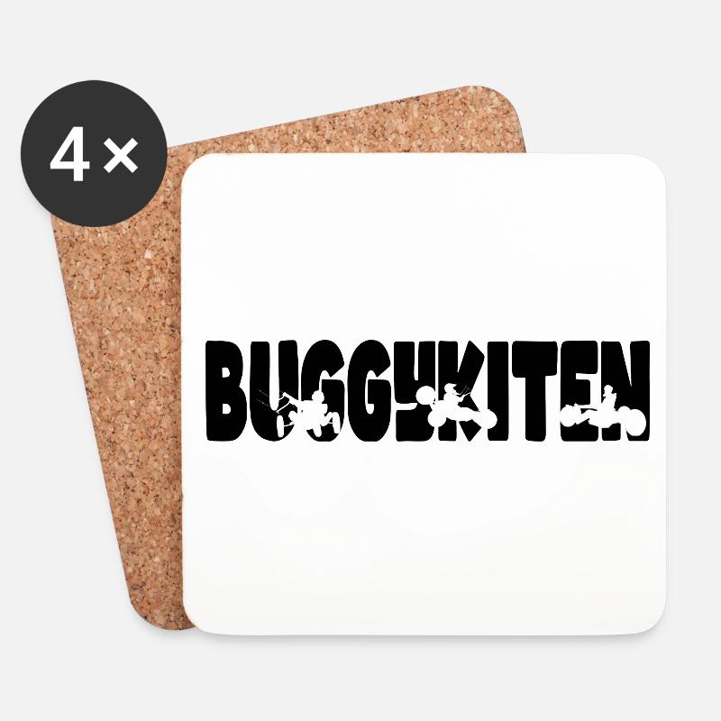 Buggykiten - Untersetzer (4er-Set) - Weiß
