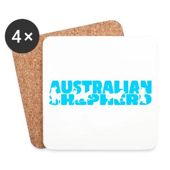 Australian Shepherd - Untersetzer (4er-Set) - Weiß - Vorne