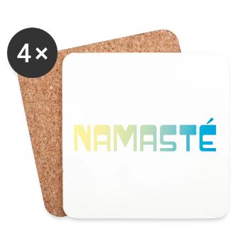 Yoga Shirt Namaste / Verlauf gelb blau - Untersetzer (4er-Set) - Weiß - Vorne