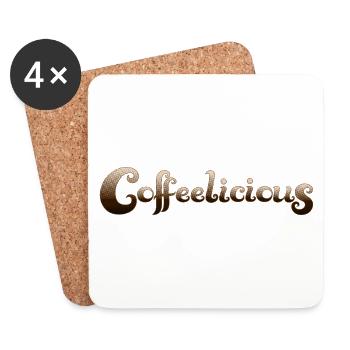 Coffeelicious (en anglais seulement) - Dessous de verre (lot de 4) - blanc - Devant