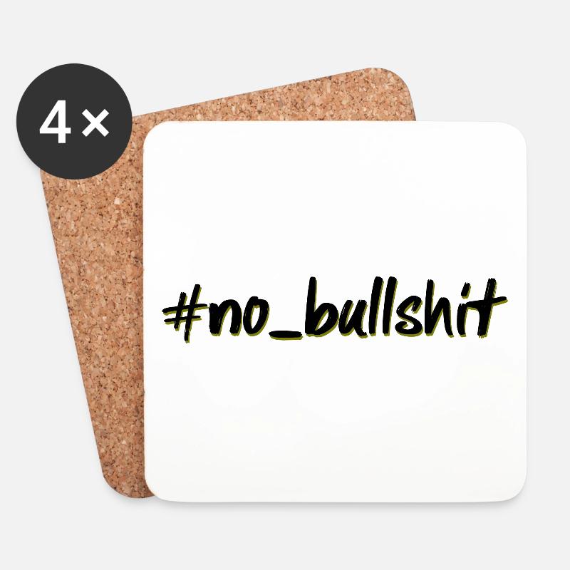 hashtag no bullshit - Untersetzer (4er-Set) - Weiß