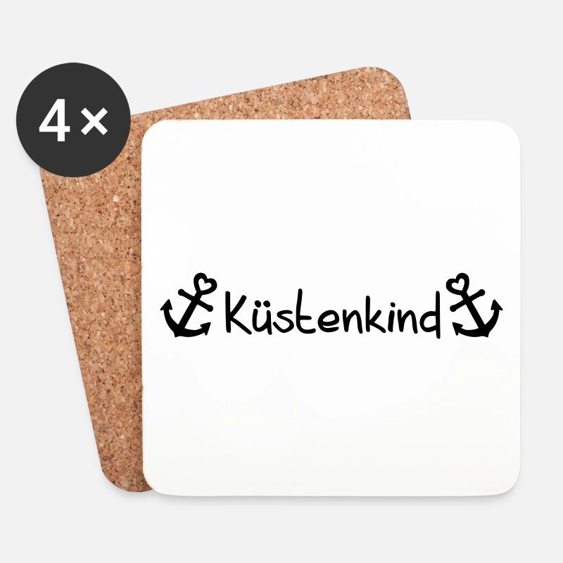 Küstenkind - Untersetzer (4er-Set) - Weiß