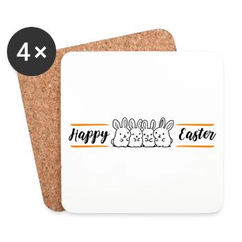 Happy Easter Bunnies Team - Coasters (set of 4) - white - Front
