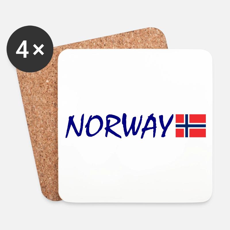 Norwegen - Untersetzer (4er-Set) - Weiß