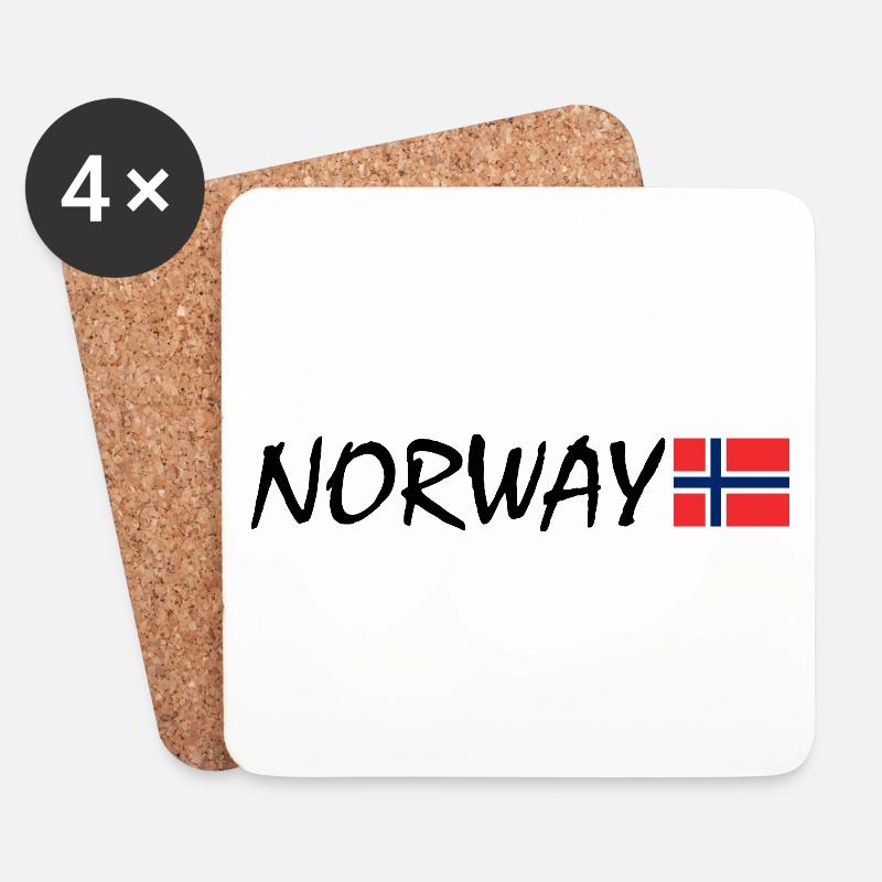 Norwegen - Untersetzer (4er-Set) - Weiß