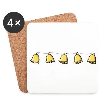 golden bell bell line tones chain - Coasters (set of 4) - white - Front
