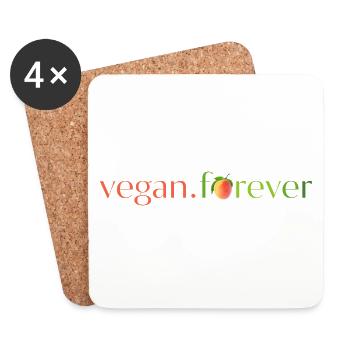 Vegan forever apricot green - Untersetzer (4er-Set) - Weiß - Vorne