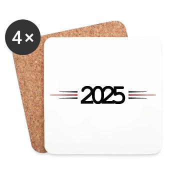 2025 Strich - Untersetzer (4er-Set) - Weiß - Vorne