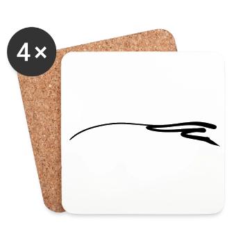 strokes underline line wave symbol - Coasters (set of 4) - white - Front