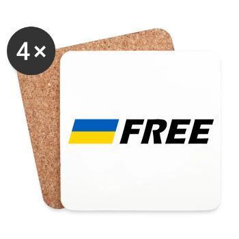 Free ukraine - Untersetzer (4er-Set) - Weiß - Vorne