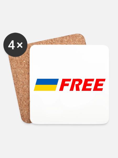 Ukraine - Untersetzer (4er-Set) - Weiß