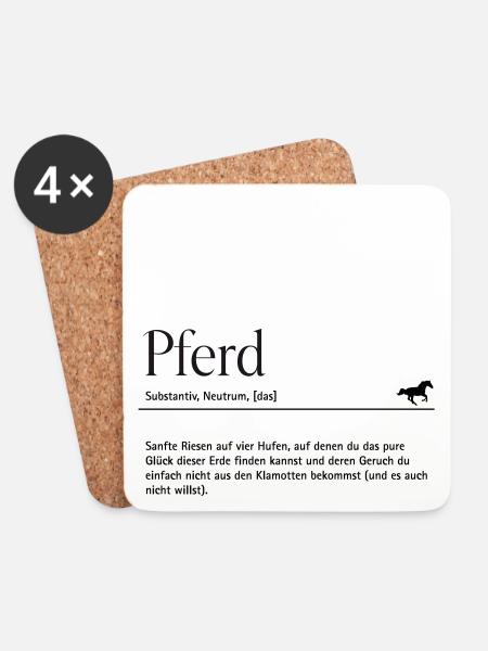 Pferd - Untersetzer (4er-Set) - Weiß