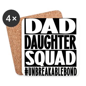 Dad Daughter Squad - Untersetzer (4er-Set) - Weiß - Vorne