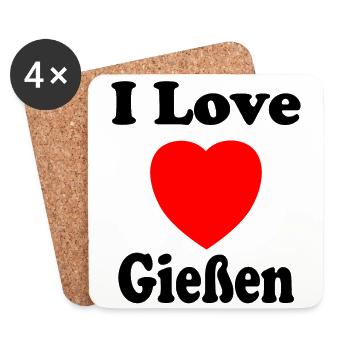 I love Giessen - Untersetzer (4er-Set) - Weiß - Vorne