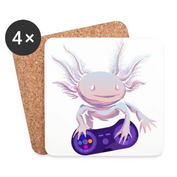Gamer Axolotl Gamer Gaming - Dessous de verre (lot de 4) - blanc - Devant