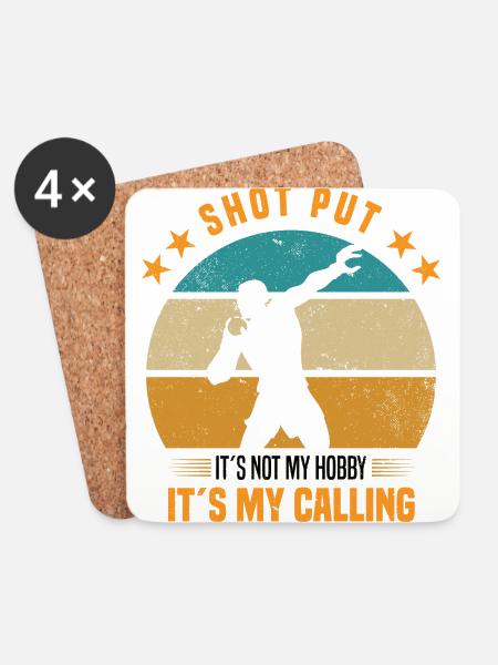 Shot put - Coasters (set of 4) - white
