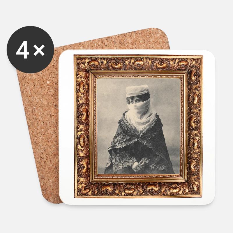 Haremsdame Osmanisches Reich auf Postkarte Rahmen - Untersetzer (4er-Set) - Weiß
