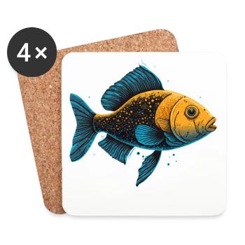 Fantasy Fish - Coasters (set of 4) - white - Front