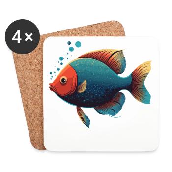 Ocean Fish - Coasters (set of 4) - white - Front