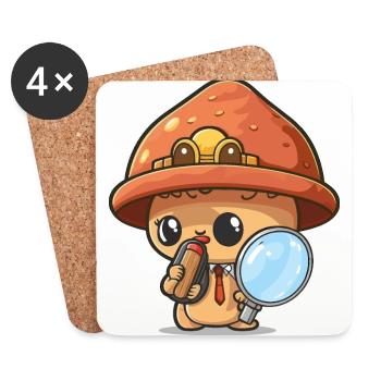 Mushroom Mystery - Coasters (set of 4) - white - Front