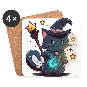 Feline Magician - Coasters (set of 4) - white - Front