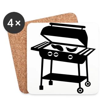Barbecue Grill - Untersetzer (4er-Set) - Weiß - Vorne