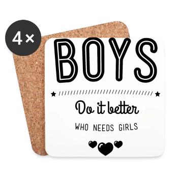 Boys do it better - Coasters (set of 4) - white - Front