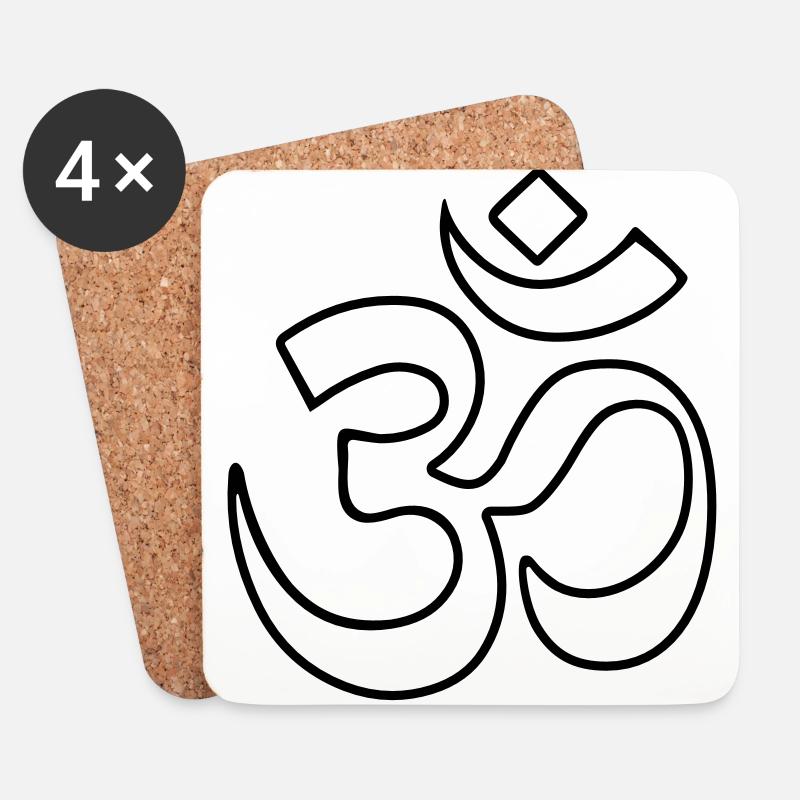 om - Untersetzer (4er-Set) - Weiß