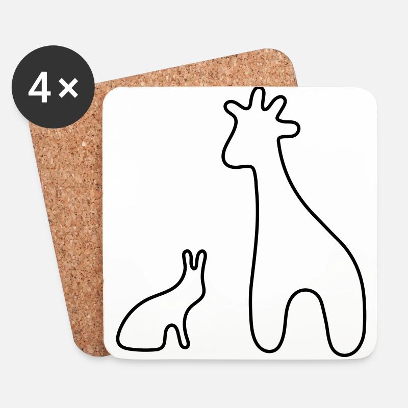 giraffe hare best friends - Untersetzer (4er-Set) - Weiß