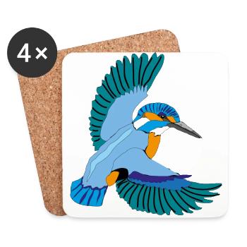 Eisvogel - Untersetzer (4er-Set) - Weiß - Vorne