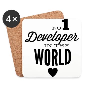 Meilleurs développeurs dans le monde - Dessous de verre (lot de 4) - blanc - Devant