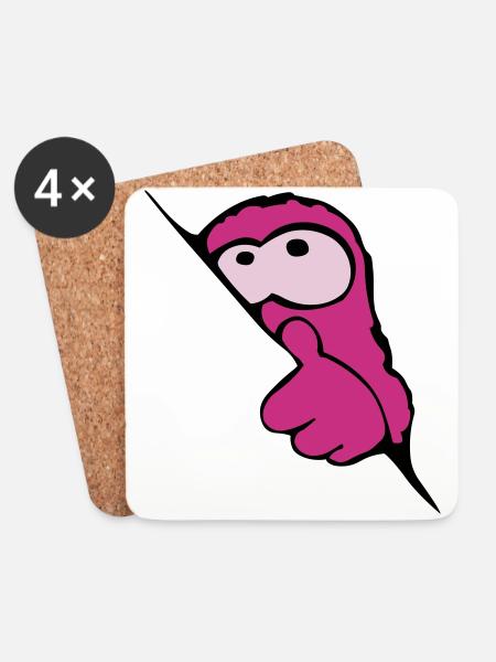 Monsterbaby - Untersetzer (4er-Set) - Weiß