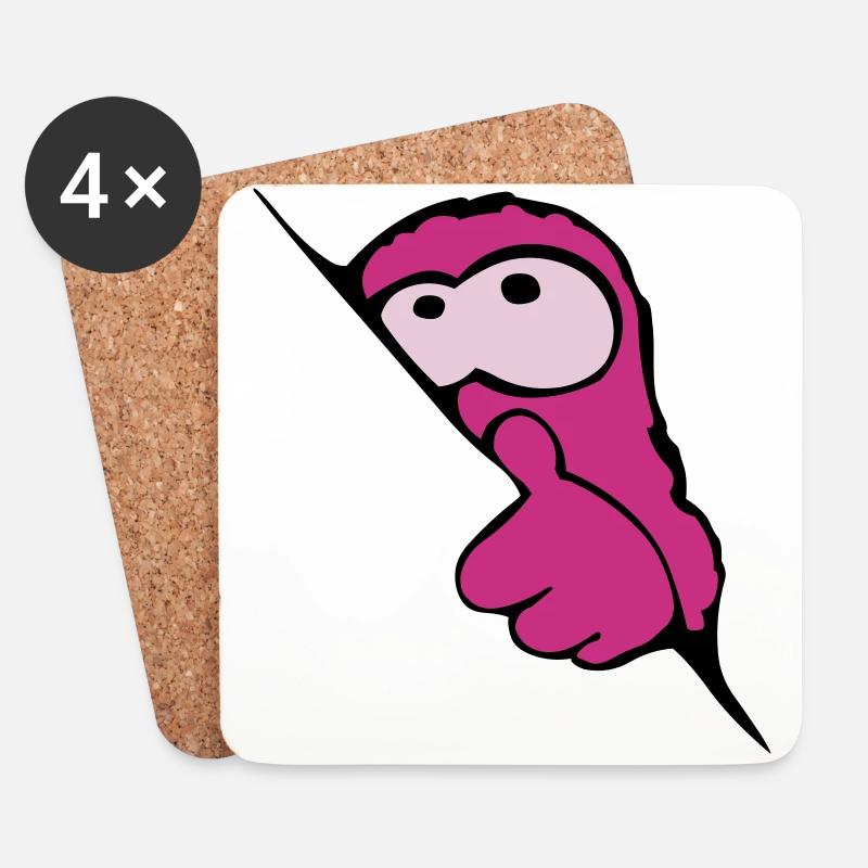 Monsterbaby - Untersetzer (4er-Set) - Weiß