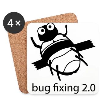 bug fixing 2.0 - Untersetzer (4er-Set) - Weiß - Vorne