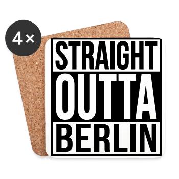 Straight Outta Berlin Hip Hop Rap Statement - Untersetzer (4er-Set) - Weiß - Vorne