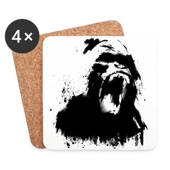 Gorilla - Untersetzer (4er-Set) - Weiß - Vorne