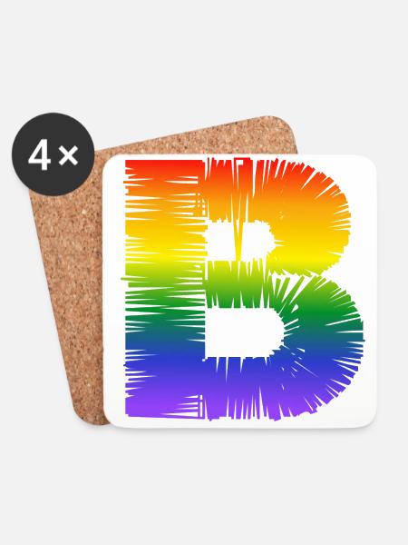 rainbow B - Untersetzer (4er-Set) - Weiß