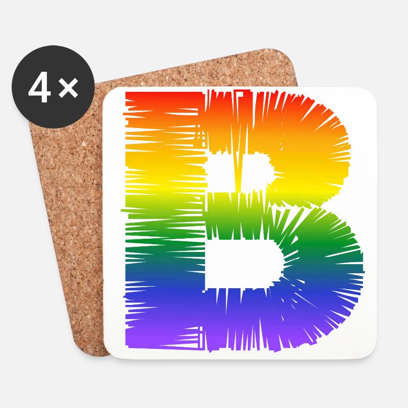 rainbow B - Untersetzer (4er-Set) - Weiß