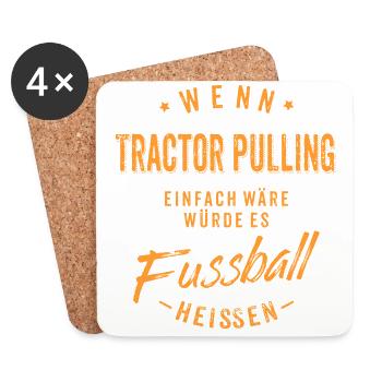 Wenn Tractor Pulling einfach wäre würde es - Untersetzer (4er-Set) - Weiß - Vorne